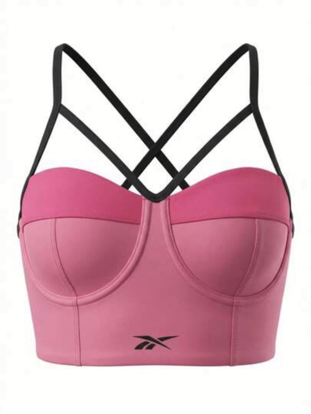 * LAST CHANCE NWT M Reebok Cardi B bralette Size Medium corset style pink black
